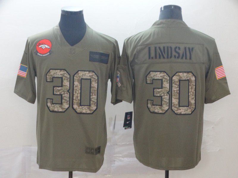 Men Denver Broncos #30 Lindsay Nike 2019 Olive Camo Salute to Service Limited NFL Jerseys->women nfl jersey->Women Jersey